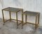 Italian Nesting Tables in Brass with Smoked Glass and Wheels, 1970s, Set of 2 8