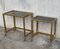 Italian Nesting Tables in Brass with Smoked Glass and Wheels, 1970s, Set of 2, Image 8