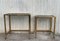 Mesas nido italianas de latón con vidrio ahumado y ruedas, años 70. Juego de 2, Imagen 3