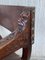 Panca pieghevole in legno di noce intagliato e pelle, XIX secolo, Immagine 10