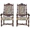 French Carved Walnut Armchairs, 1900s, Set of 2 1