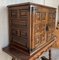 19th Century Spanish Cabinet on Stand in Carved Walnut and Iron Stretcher, Image 6