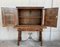 Mueble español de nogal tallado y camilla de hierro, siglo XIX, Imagen 4