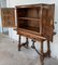 19th Century Spanish Cabinet on Stand in Carved Walnut and Iron Stretcher, Image 3