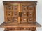 Mueble español de nogal tallado y camilla de hierro, siglo XIX, Imagen 9