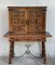 19th Century Spanish Cabinet on Stand in Carved Walnut and Iron Stretcher 2