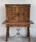 Mueble español de nogal tallado y camilla de hierro, siglo XIX, Imagen 2