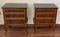 20th French Walnut Nightstands with 3 Drawers and Black Marble Top, Set of 2, Image 2