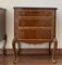 20th French Walnut Nightstands with 3 Drawers and Black Marble Top, Set of 2, Image 5
