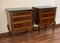 20th French Walnut Nightstands with 3 Drawers and Black Marble Top, Set of 2 4