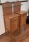 Art Nouveau Walnut Nightstands with Crest & Glass Shelves, 1900s, Set of 2, Image 3