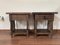 Nightstands with Carved Bars, Drawer & Open Shelf, Catalan, Spain, Set of 2 5