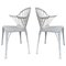 20th Renaissance Revival Style White Garden Chairs in Faux Bamboo, Set of 2, Image 1