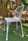 20th Renaissance Revival Style White Garden Chairs in Faux Bamboo, Set of 2 6