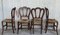Banco y sillas victorianas de madera y ratán, siglo XX. Juego de 5, Imagen 11