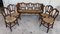 20th Century Bench & Victorian Chairs in Wood and Rattan, Set of 5 2
