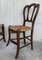 Banco y sillas victorianas de madera y ratán, siglo XX. Juego de 5, Imagen 12