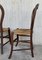 Banco y sillas victorianas de madera y ratán, siglo XX. Juego de 5, Imagen 13