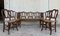 Banco y sillas victorianas de madera y ratán, siglo XX. Juego de 5, Imagen 3