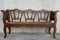 20th Century Walnut Victorian Bench in Wood and Rattan Seat 2