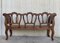 20th Century Walnut Victorian Bench in Wood and Rattan Seat, Image 4