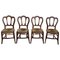 Chaises Victoriennes en Bois et Rotin, 20ème Siècle, Set de 4 1