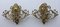 20th Century Baroque Bronze 2-Light Sconces with Bronze Lampshades, Set of 2 2