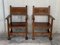 19th Century Spanish Colonial Altar Carved Armchairs with Wood Seat, Set of 2 3