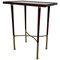 Art Deco Rectangular Mahogany Side Table with Legs & Brass Feet 1
