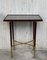 Art Deco Rectangular Mahogany Side Table with Legs & Brass Feet 3