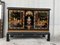 Black Lacquer & Hand-Painted Open Altar Table or Sideboard with Mirror, Set of 2 6