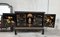Black Lacquer & Hand-Painted Open Altar Table or Sideboard with Mirror, Set of 2 7