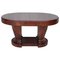 French Art Deco Burl Elm 2-Pedestal Oval Table 1