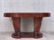 French Art Deco Burl Elm 2-Pedestal Oval Table & Chairs, Set of 7, Image 7