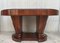 French Art Deco Burl Elm 2-Pedestal Oval Table & Chairs, Set of 7 8