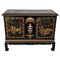 20th Black Lacquer and Hand-Painted Open Altar Table or Sideboard 1