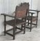 Spanish Catalan Altar Armchairs with Carved Leather, Set of 2 5