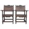 Spanish Catalan Altar Armchairs with Carved Leather, Set of 2 1