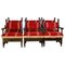 Spanish Armchair in Carved Walnut & Red Velvet Upholstery 2