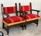 Spanish Armchair in Carved Walnut & Red Velvet Upholstery, Image 4