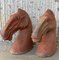 Ancient Han Dynasty Gray & Red Pottery Horse Heads, Set of 4, Image 14