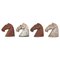 Ancient Han Dynasty Gray & Red Pottery Horse Heads, Set of 4 1