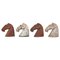 Ancient Han Dynasty Gray & Red Pottery Horse Heads, Set of 4, Image 1