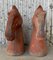 Ancient Han Dynasty Gray & Red Pottery Horse Heads, Set of 4, Image 15
