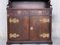 Arts & Crafts Eichenholz Sideboard mit Bar und Schrank aus Eiche, Bronze & Messing 15