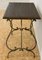19th French Wooden Bistro Table with Iron Lyre Legs & Top with Drawer, Image 6