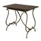 19th French Wooden Bistro Table with Iron Lyre Legs & Top with Drawer 1