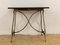 19th French Wooden Bistro Table with Iron Lyre Legs & Top with Drawer 4