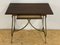 19th French Wooden Bistro Table with Iron Lyre Legs & Top with Drawer, Image 7
