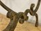19th French Wooden Bistro Table with Iron Lyre Legs & Top with Drawer 13